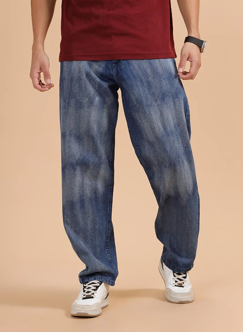 روجن Heavy Fade Loose Fit Jeans | Blue